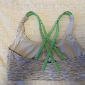 Lululemon Gray and Green Sports Bra